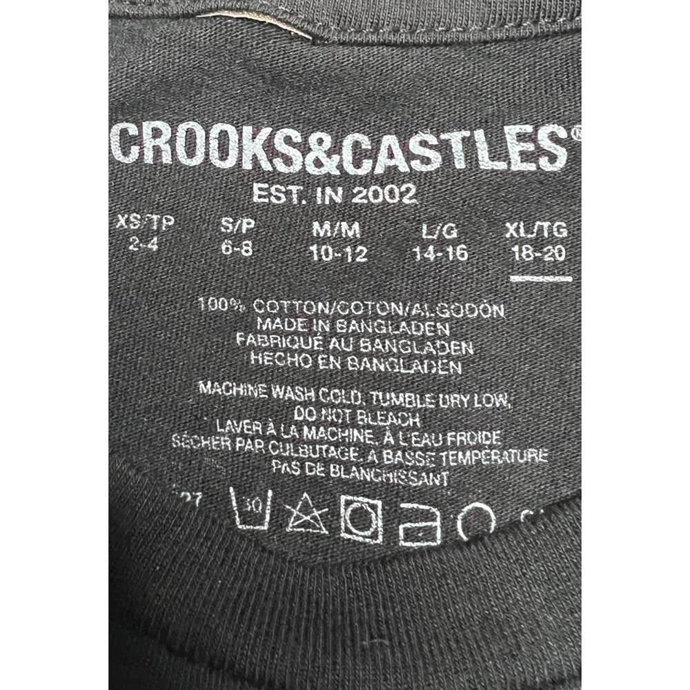 Crooks & Castles Black T-Shirt "Cant Stop The Kids" Graphic Tee XL - Picture 3 of 3